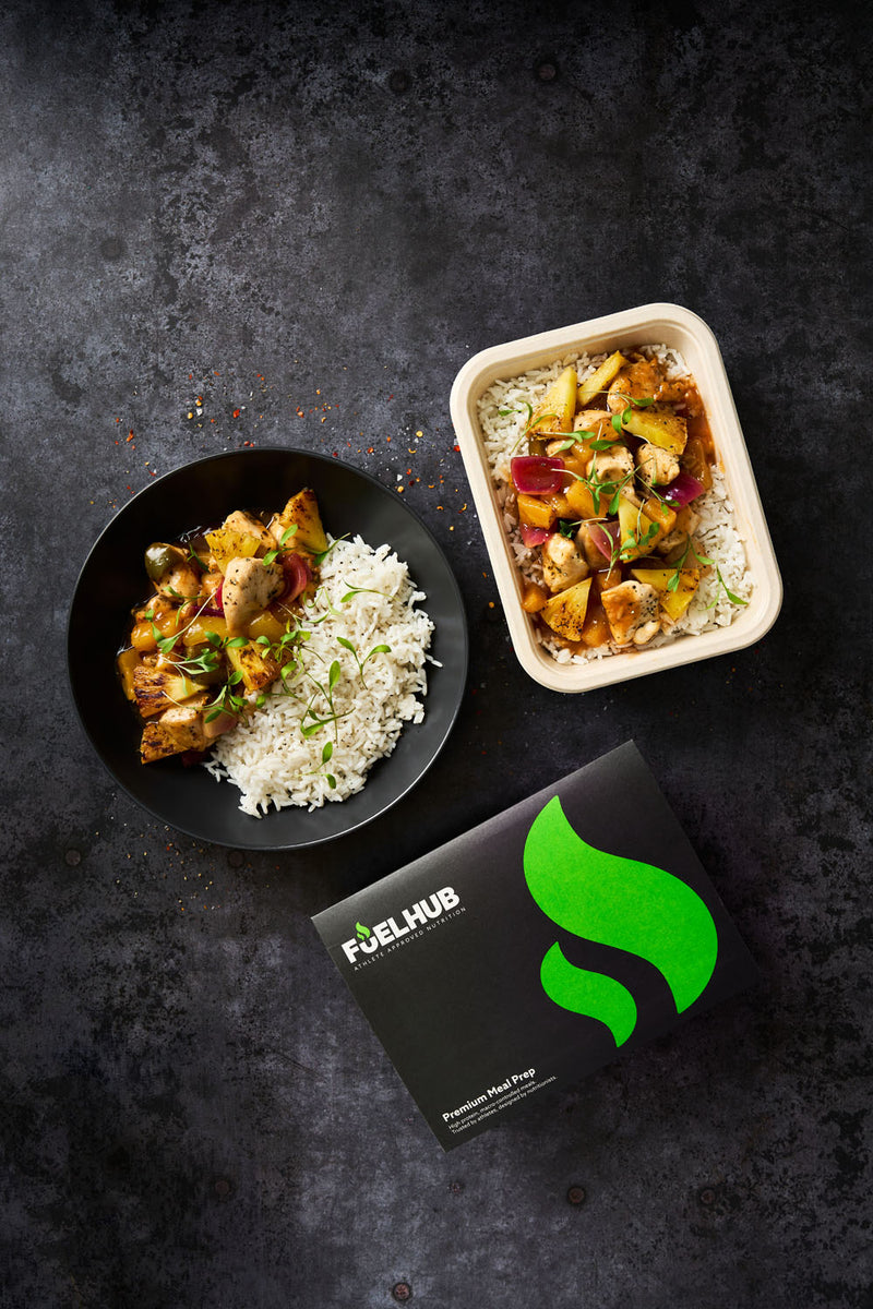 Sweet and Sour Chicken with Jasmine Rice, Roasted Veg & Pineapple