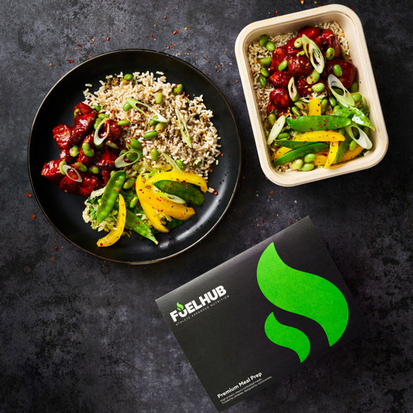 Korean Chicken with Wholegrain Rice & Quinoa, Stir Fry Veg & Edamame