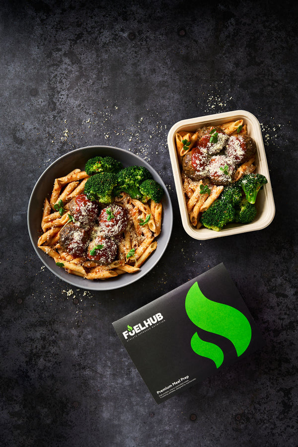 Meatball Pasta Bake with Broccoli & Parmesan
