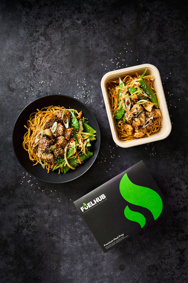 Honey & Chilli Chicken Thighs with Egg Noodles & Stir Fry Veg