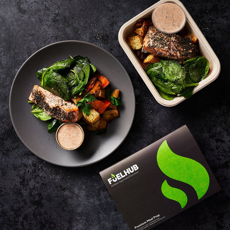 Thyme Salmon with Roasted Roots & Harissa Dip