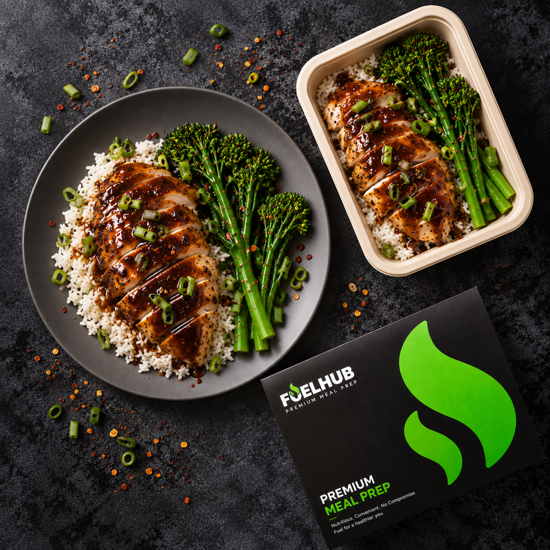Teriyaki Chicken & Rice with tenderstem broccoli & spring onion