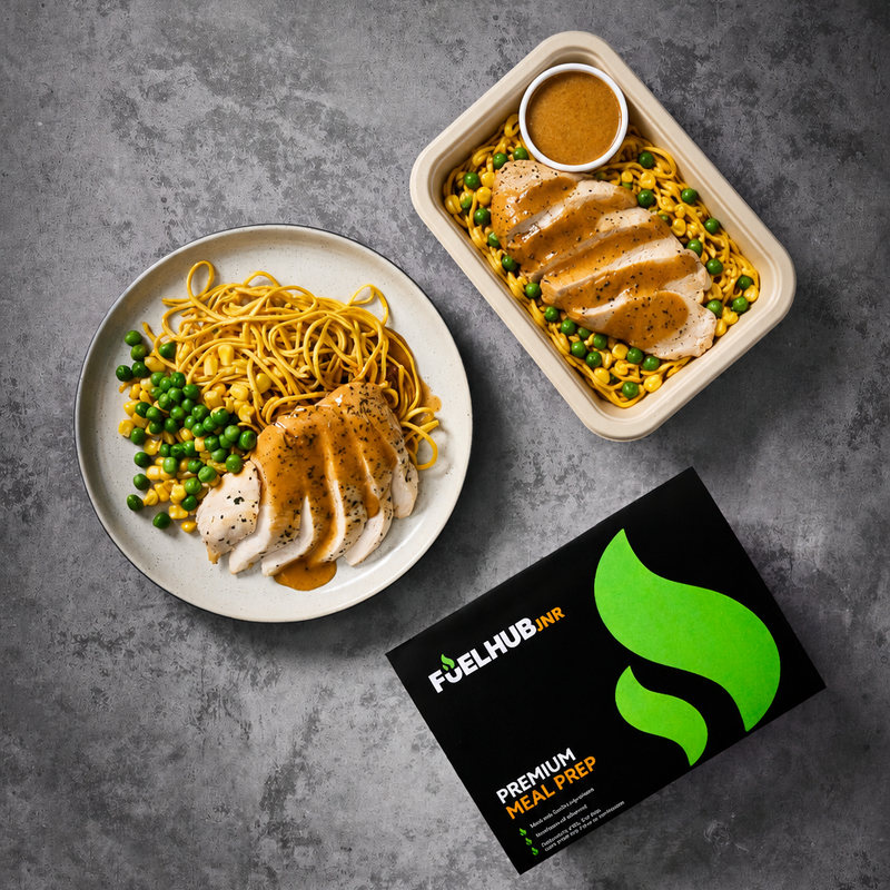 Chinese Chicken Noodles with peas & sweetcorn