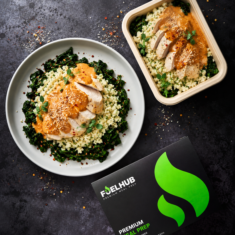 Creamy Thai Chicken Curry & Cauli Rice with Asian style greens