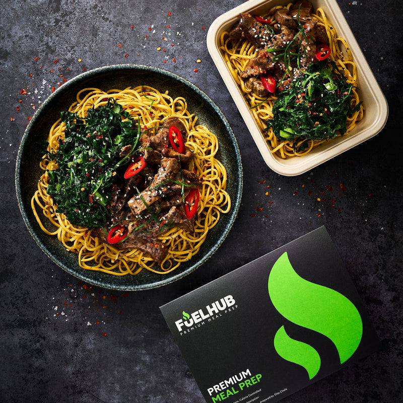 Honey & Chilli Beef with Egg Noodles & Greens