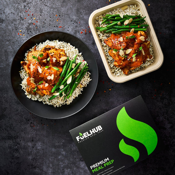 Chicken Tikka Masala with Fragrant Basmati Rice & Green Beans with Almonds