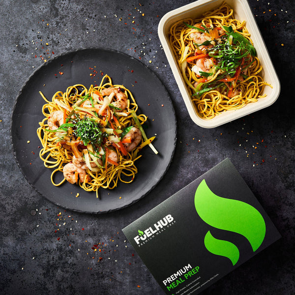 Firecracker Prawns with Egg noodles & stir fry veg