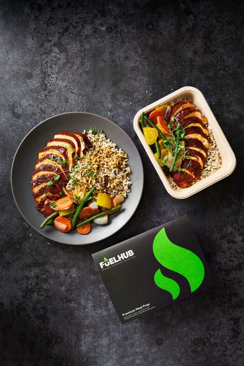 Smokey Chicken with Wholegrain Rice & Quinoa, Roasted Veg & a Lemon Honey Soy Dressing