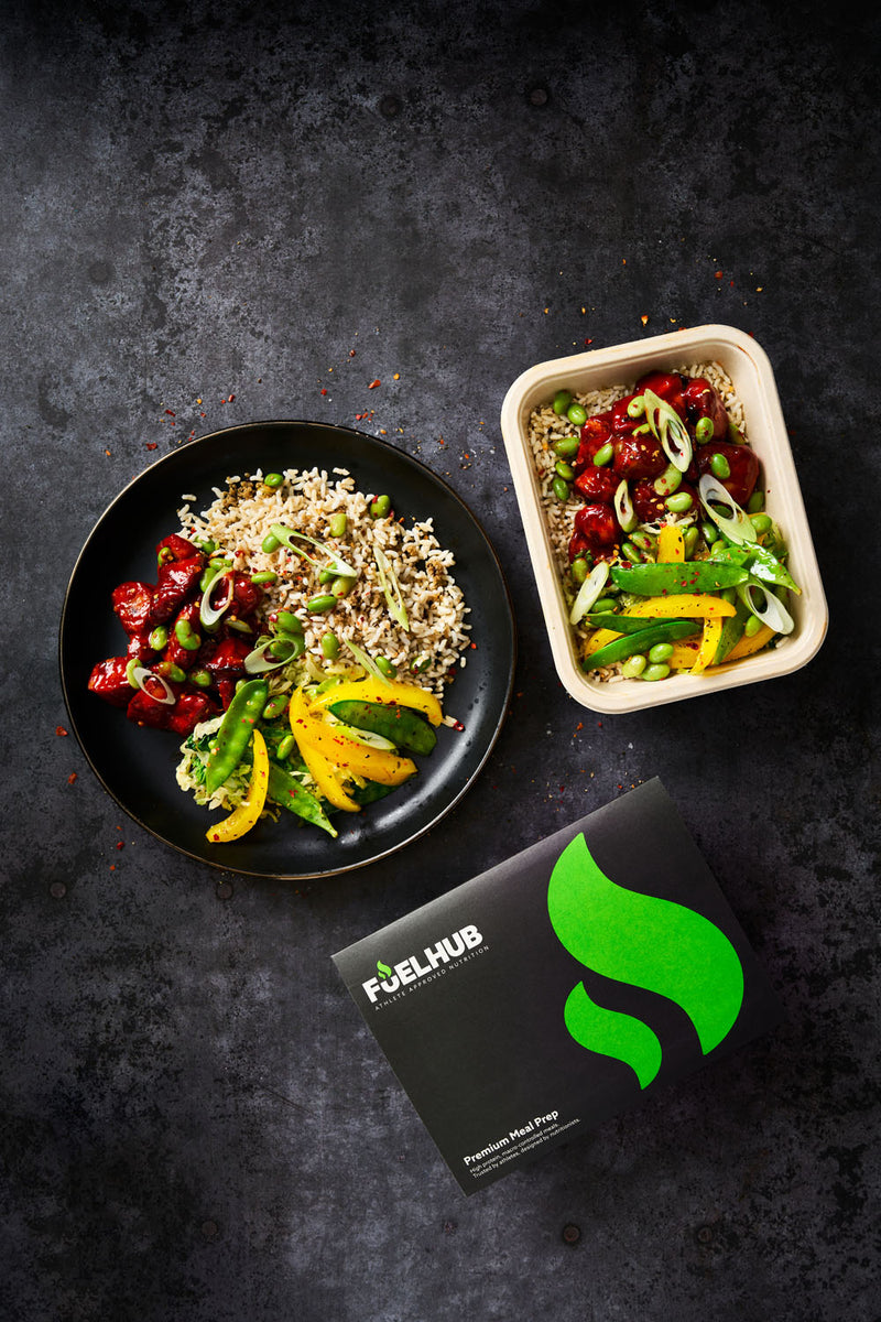 Korean Chicken with Wholegrain Rice & Quinoa, Stir Fry Veg & Edamame