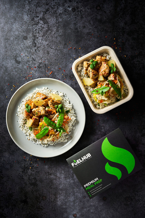 Sweet and Sour Chicken with Jasmine Rice, Stir Fry Veg & Pineapple