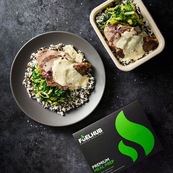 Creamy Nutmeg Chicken with wile rice & cabbage