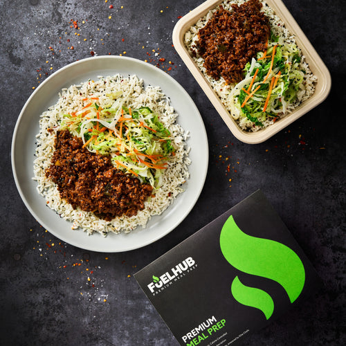 Korean Beef & Spring Onion Rice with Asian slaw
