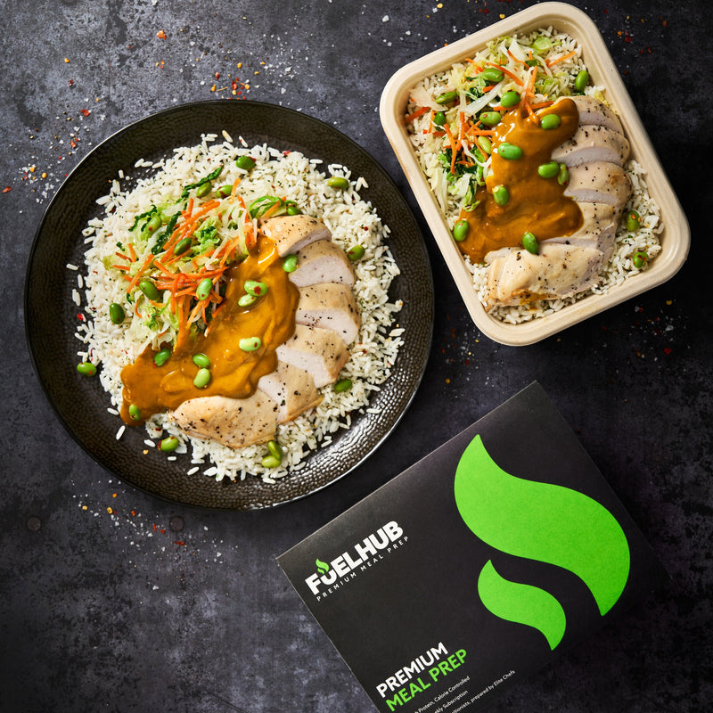Chicken Katsu - with rice, Asian slaw & Edamame