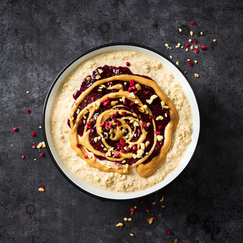 Peanut Butter and Strawberry Protein Oats