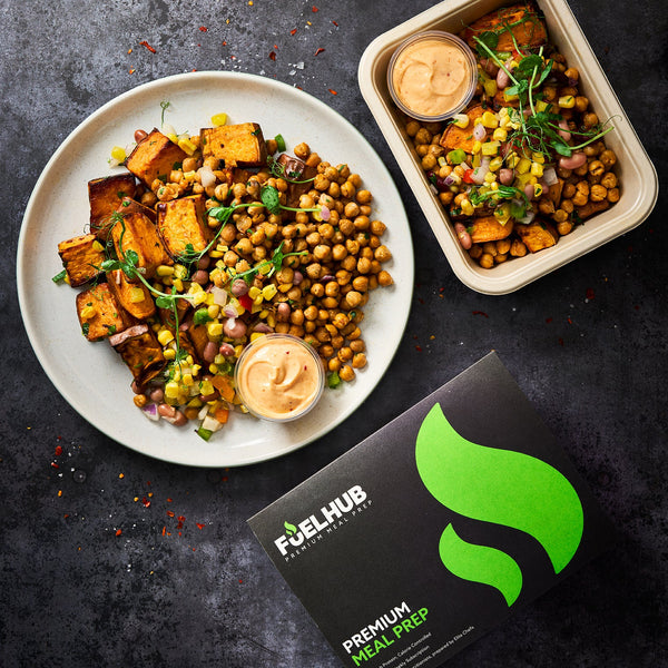 Smoky Chipotle Chickpeas with Roasted Sweet Potato & Cowboy Salad