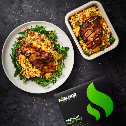 Korean BBQ Chicken Mac & Cheese Smoked Bacon & Fresh Rocket