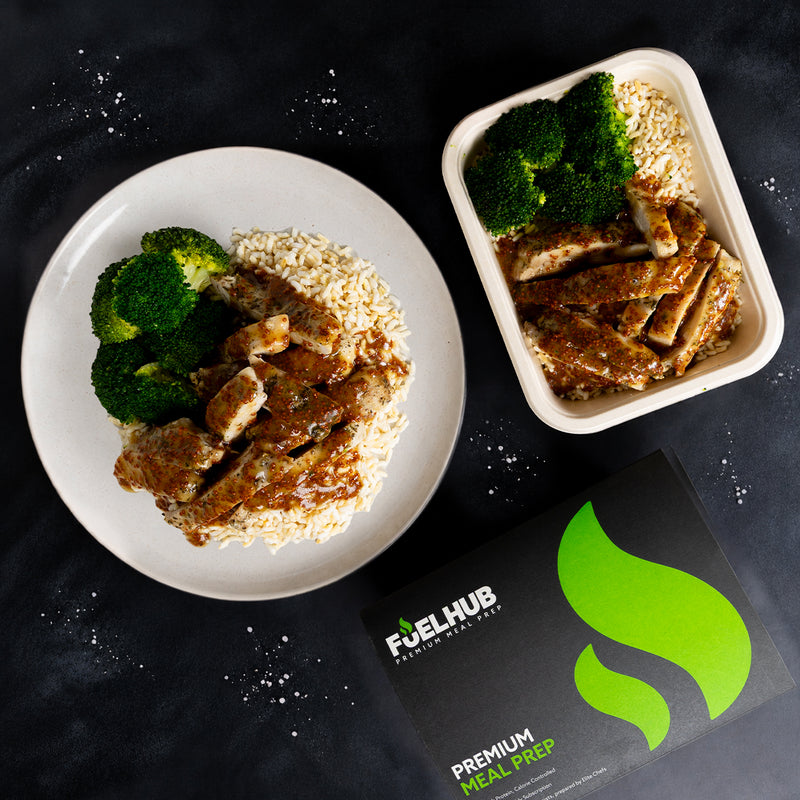 Maple & Mustard Chicken Thigh with wholegrain rice & broccoli