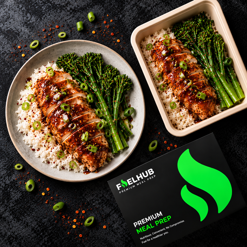 Teriyaki Chicken & Rice with tenderstem broccoli & spring onion